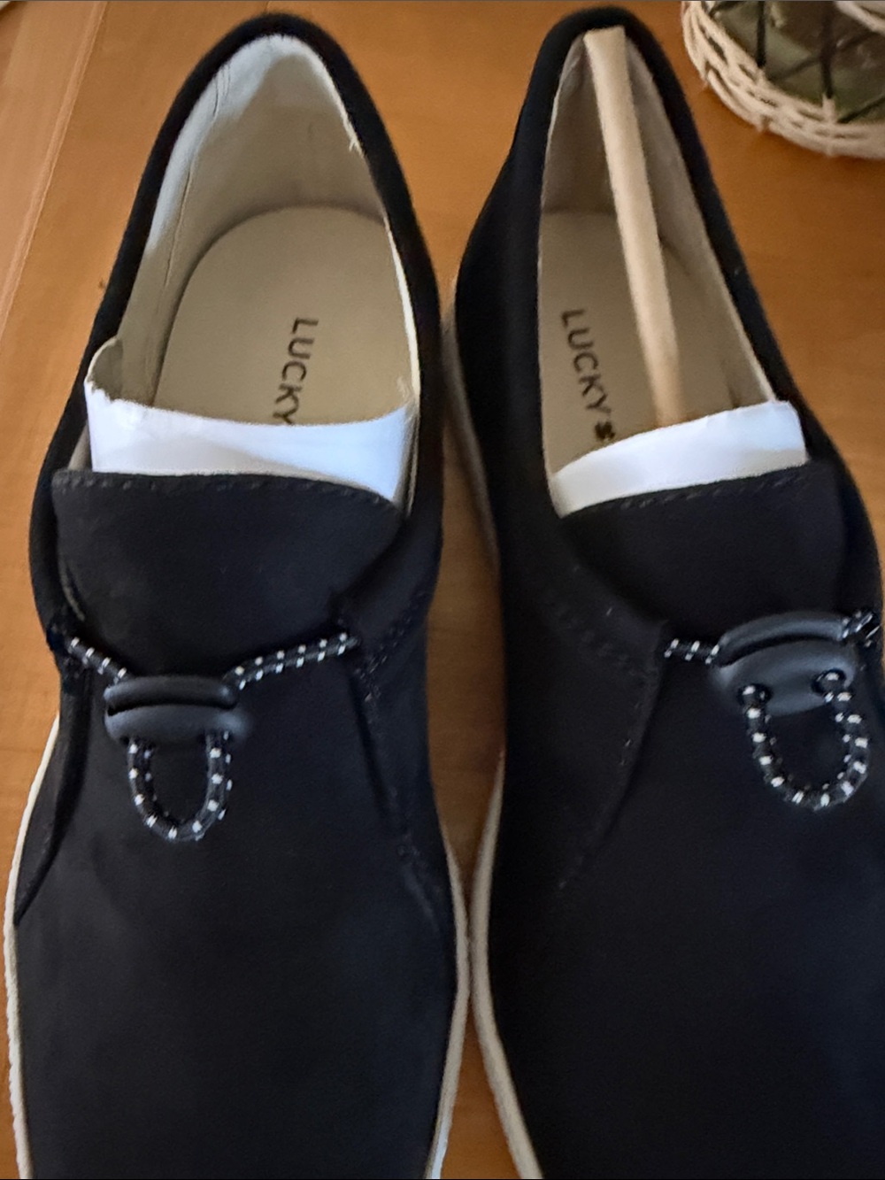 Lucky Brand Black Suede Slip-On Sneakers with White Sole - Picture 10 of 13